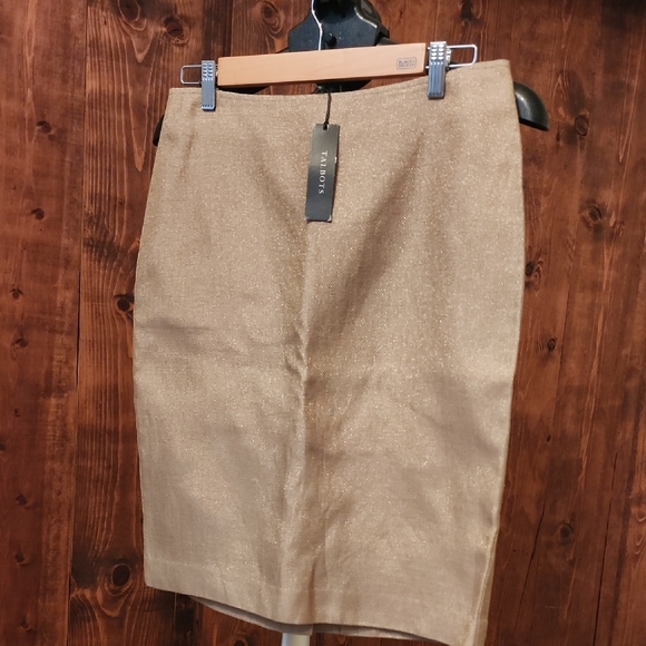 Talbots Shimmering Tan Midi Skirt - Picture 4 of 5